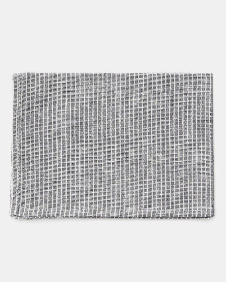 Fine Stripe Linen Kitchen Cloth | Grey with White Stripe Multi-Purpose Towel